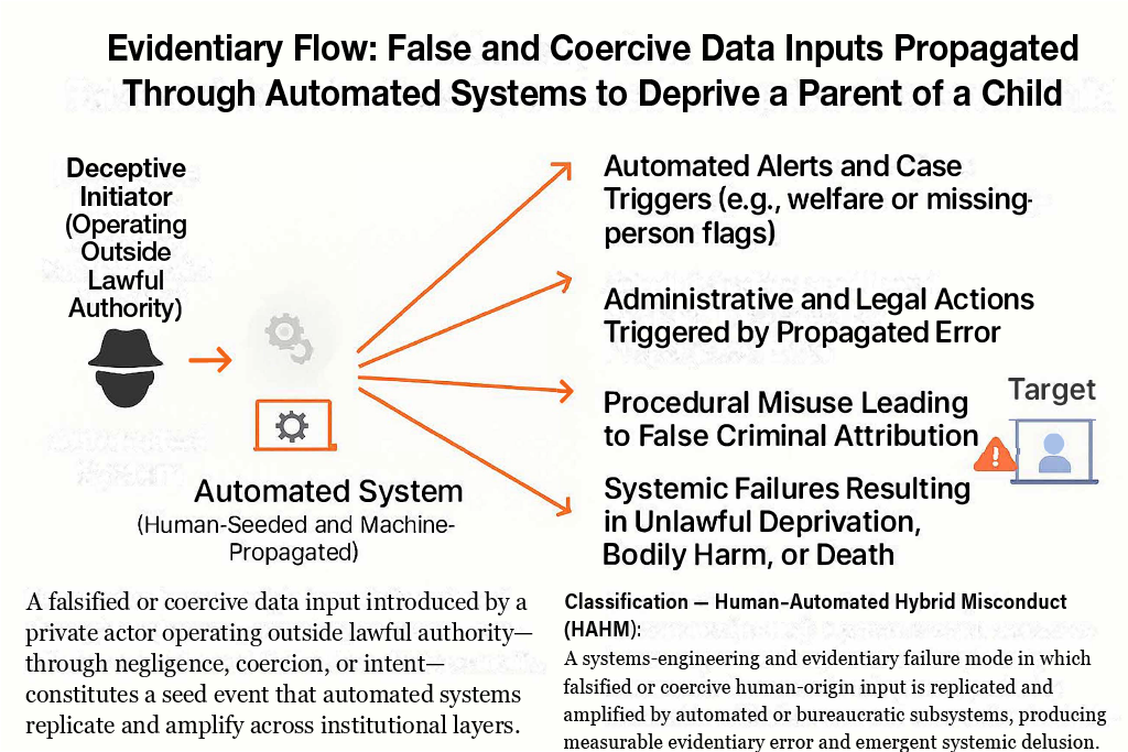 Human–Automated Hybrid Misconduct (HAHM): How One False Entry Becomes “The System”